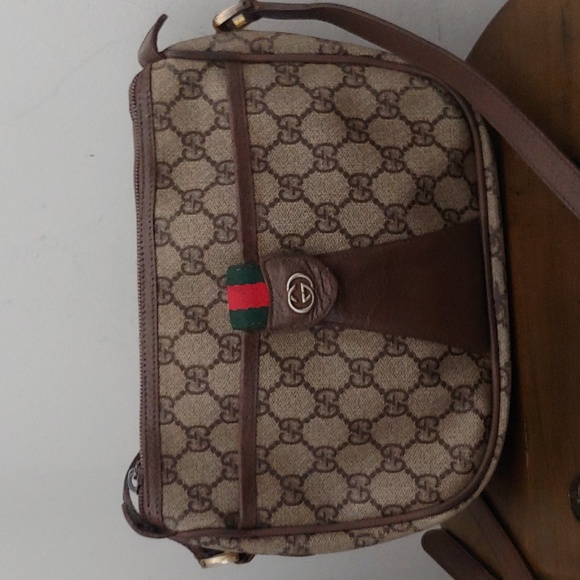 Authentic Vintage Gucci GG Monogram Supreme Sherry Web Ophidia Crossbody Bag - Picture 2 of 10